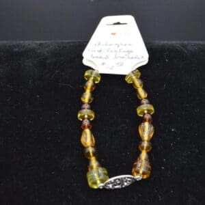 Vintage yellow and amber bead bracelet.
