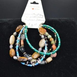 Multi-strand beaded bracelet, handmade.